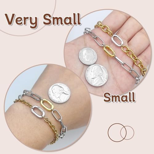 OHINGLT 10Pcs Carabiner Clip Pendant Clasps – 18K Gold Necklace Clasp and Closures, Bracelet Charm Connector for Women - Image 3