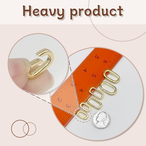 OHINGLT 10Pcs Carabiner Clip Pendant Clasps – 18K Gold Necklace Clasp and Closures, Bracelet Charm Connector for Women - Image 5