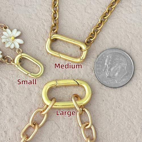 OHINGLT 10Pcs Carabiner Clip Pendant Clasps – 18K Gold Necklace Clasp and Closures, Bracelet Charm Connector for Women - Image 6