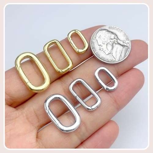 OHINGLT 10Pcs Carabiner Clip Pendant Clasps – 18K Gold Necklace Clasp and Closures, Bracelet Charm Connector for Women - Image 7