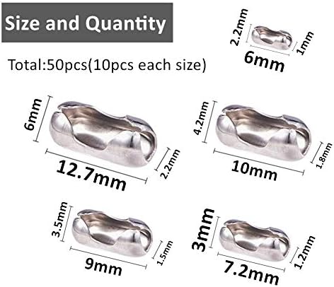 Silver Tone Stainless Steel Ball Chain Connector Clasps Fits for1.6/2/2.4/3.2/4mm Beaded Ball Chain Clips - Image 3